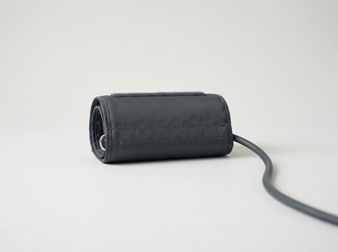 Blood Pressure Cuff for Medical Checkup on Plain Background