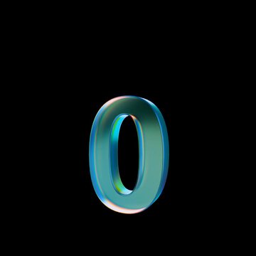 Looped 3D animation on a transparent background. The jumping digit is made of glass.