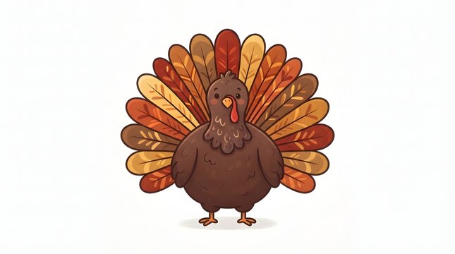 A beautifully rendered illustration of a majestic turkey perfect for thanksgiving celebrations and autumn themes