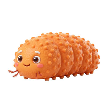 Cute sea cucumber isolated on white background