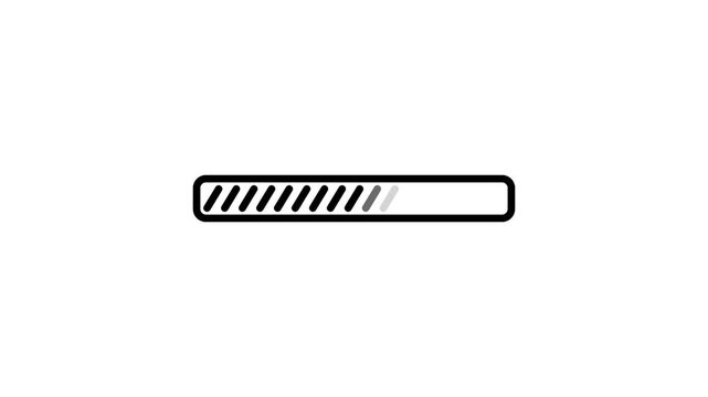 Black pixel art loading animation, 8-bit retro game start, download bar screen.Animated Minimal Loading Screen Bar, Simple Buffering Progress Bar Animation.