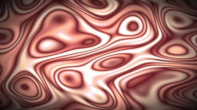 Warm Abstract Fluid Pattern Background with Smooth Glossy Organic Movement