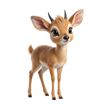 Cute dik dik antelope isolated on white background