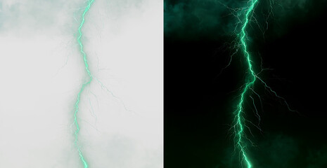 Futuristic Green Electric Bolt with Neon Illumination © TeTi