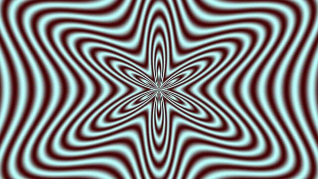 Hypnotic Swirling Pattern with Red and Cyan Lines.