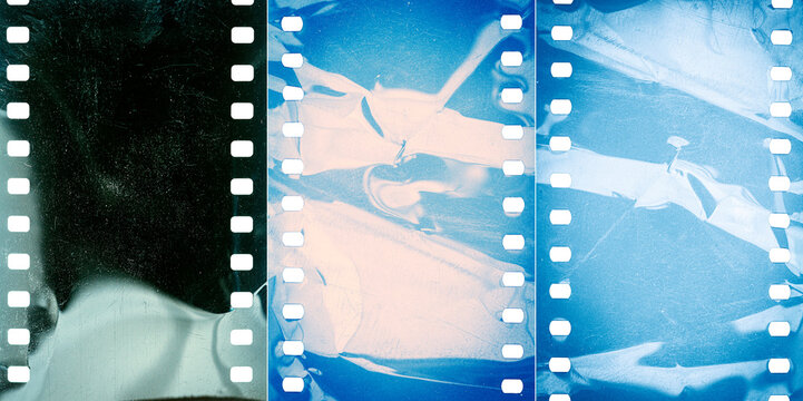 Collection of images with dusty and grungy 35mm film textures or surfaces