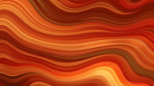 Abstract Flowing Orange Wave Pattern with Layered Brown Organic Curves for Warm Texture