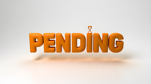 Orange pending status text with hourglass symbol