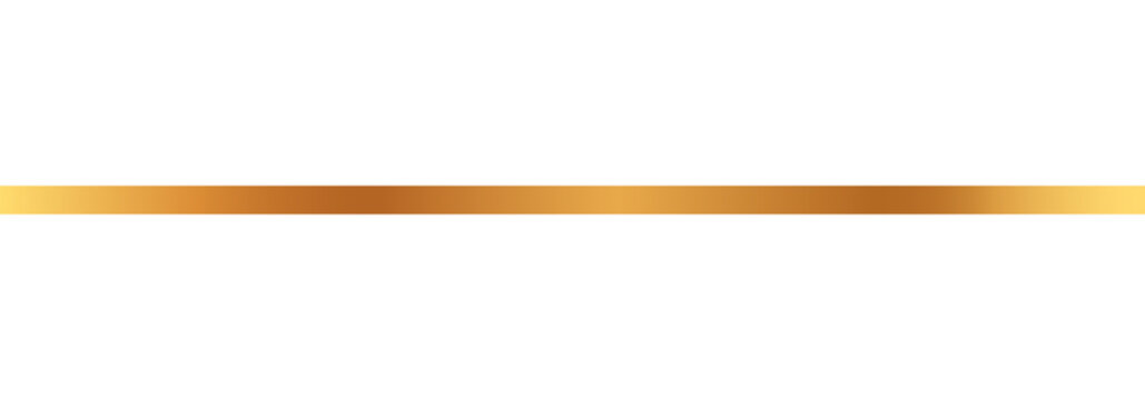Golden Metallic Horizontal Straight Line Divider for Luxury Border Design