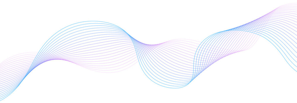 Abstract Pastel Blue and Purple Fluid Wave Lines Vector Illustration for Modern Tech Banner and Presentation Design