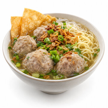 Realistic Indonesian Meatball Soup (Bakso)