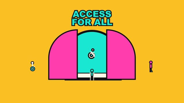 Access for all concept animation on disability and inclusion