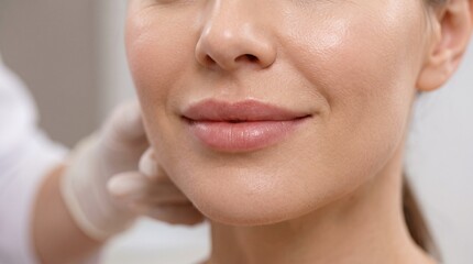 Obraz premium Aesthetic Cosmetic Lip Treatment Concept