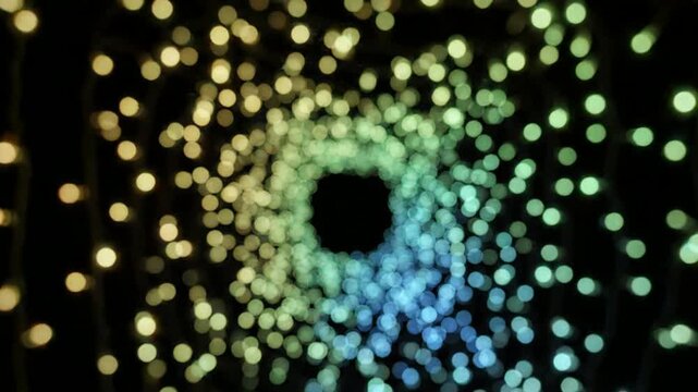 Sparkling diamond prism refracting light into colorful bokeh tunnel background, refraction