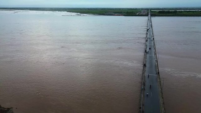 Chenab River Flood Scene from Above