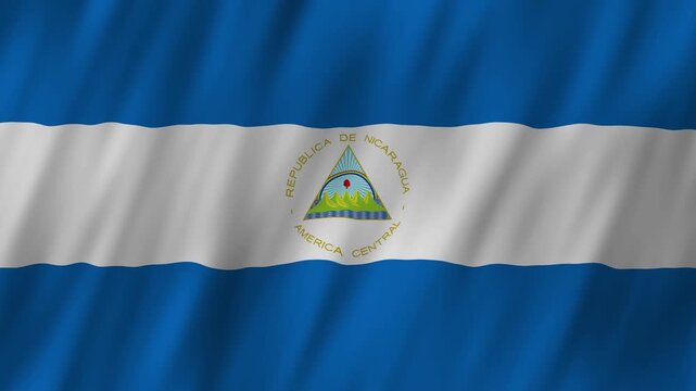 Nicaragua flag waving in the wind 4K animation background