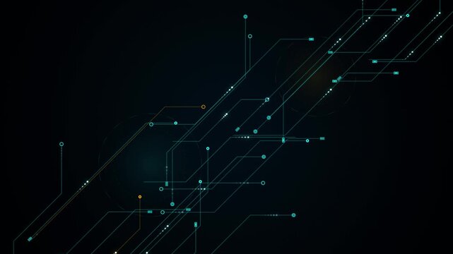 Abstract Quantum Core Cyber Circuit CPU Technology Background - Seamless 4K Animated Loop