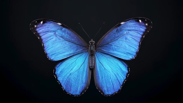 morpho butterfly close up at morning light in tambopata national reserve peru video