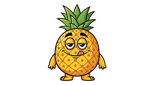 Cute cartoon pineapple character with arms and legs