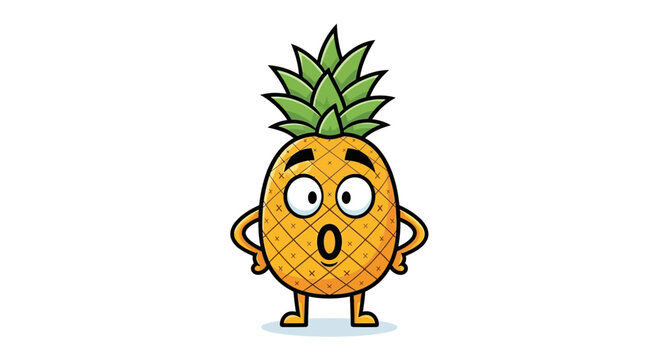 Cute cartoon pineapple character with arms and legs