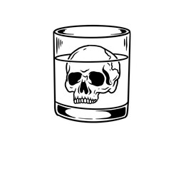 Obraz premium skull and glass