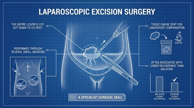 Laparoscopic excision surgery explained infographic