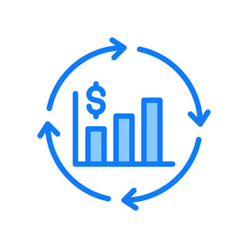 Business Continuity Icon Blue Color Style
