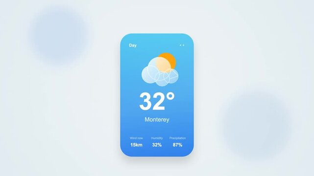 Modern Weather Application UI Interface Concept Design