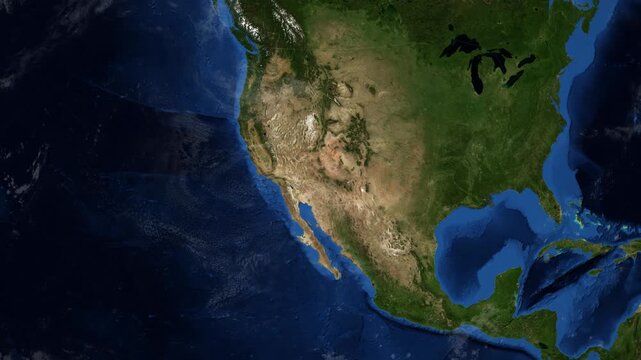 Cinematic 3D Earth Globe Orbital Zoom into Arizona, United States Borders