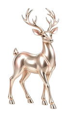Obraz premium PNG Elegant metallic reindeer illustration isolated on white background