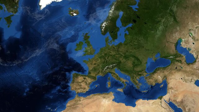 Cinematic 3D Earth Globe Orbital Zoom into Belgium Borders