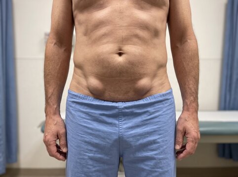 &ldquo;Clinical Bilateral Inguinal Hernia &mdash; Standing Anatomical Examination&rdquo;