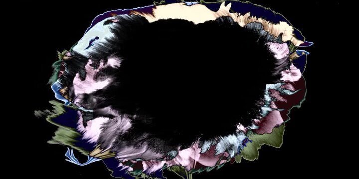 Abstract Colorful Paint Ink Liquid Explode Diffusion Psychedelic Blast Movement.