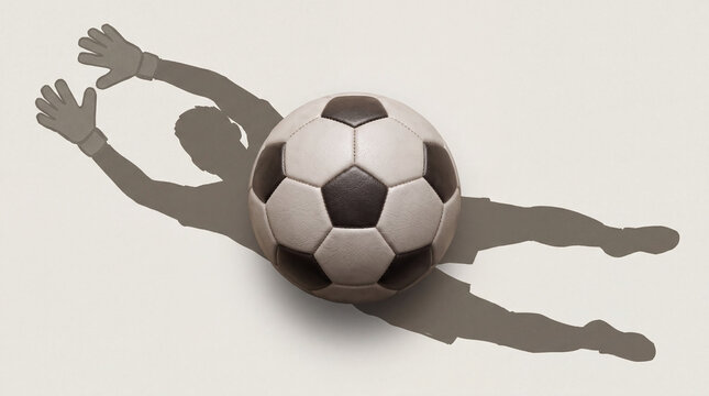 Soccer ball and goalkeeper shadow
