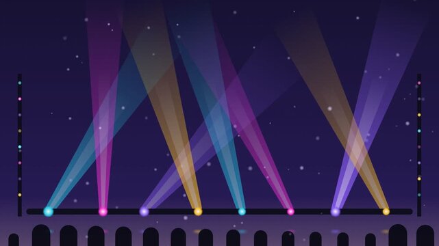 Concert stage beams seamless loop background searchlight sweep event 4K Ultra HD