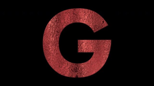 Bronze capital letter "G", alpha channel, loop
