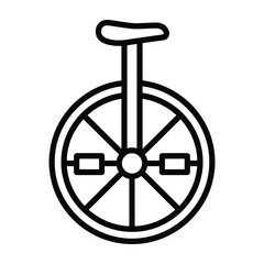 Unicycle bicycle with one wheel and seat © Visualza