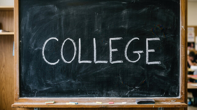 College Chalkboard Word Education And Learning Concept