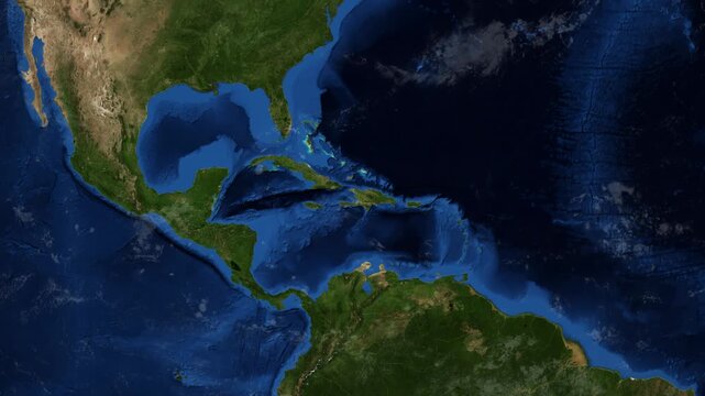 Cinematic 3D Earth Globe Orbital Zoom into Haiti Borders