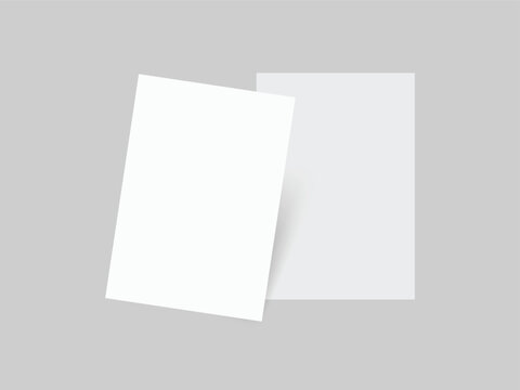 White paper file or folder mockup. A4 size paper mock up on isolated on white background. 3D illustration.