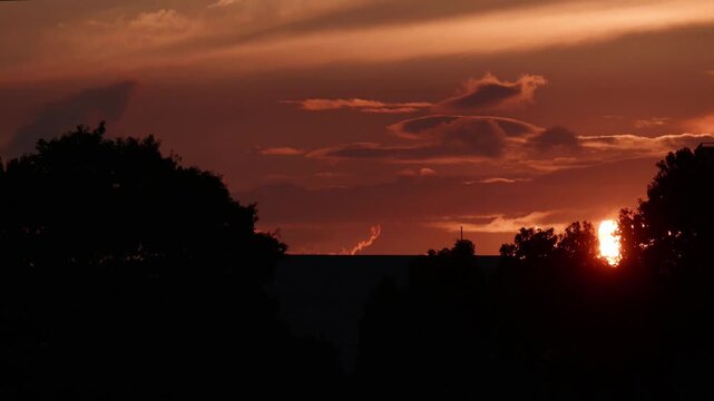 Tokyo,Japan - September 17, 2026: Evening sky and the settling sun