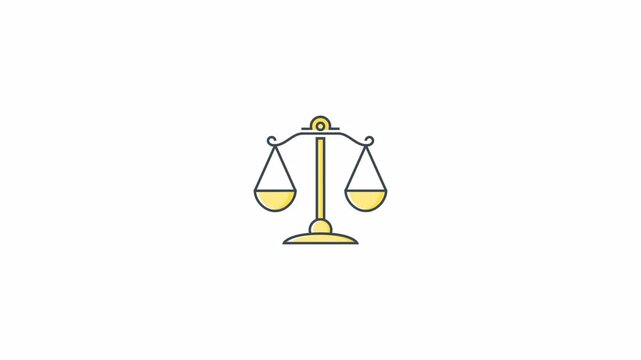 Minimalist Golden Scales of Justice Symbol Animation.