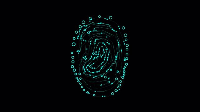 Biometric HUD  finger scanning display animation, futuristic screening, finger print scanner HUD interface.
