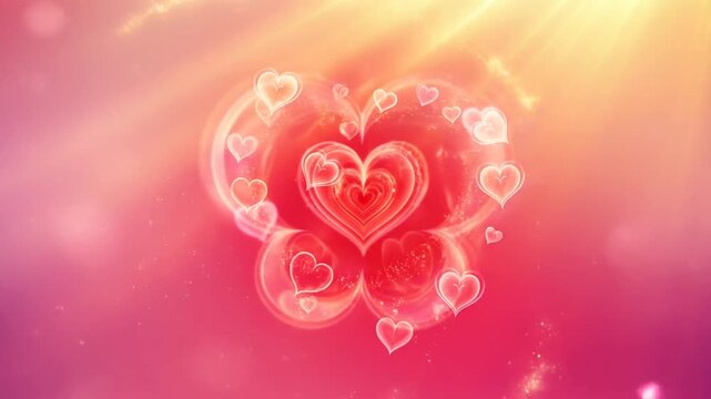 Valentine Mandala Glowing Heart Pattern in Valentine Mandala Featuring Symmetrical Romantic Art And Love Symbols For Seasonal Greetings And Festive Love Designs