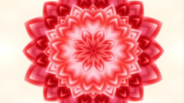 Valentine Mandala Red Floral Pattern Design Featuring Symmetrical Petal Shapes And Abstract Art For Romantic Themes And Creative Projects