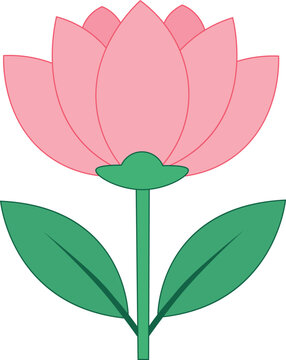 Minimalist Pink Lotus Flower Illustration for Yoga, Meditation, Wellness, Spirituality and Botanical Design