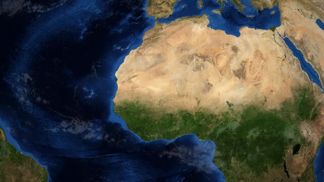 Cinematic 3D Earth Globe Orbital Zoom into Mali Borders