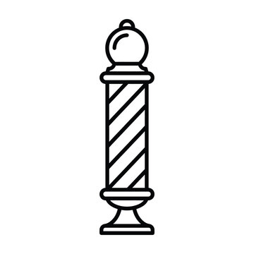 black and white illustration of a barber pole