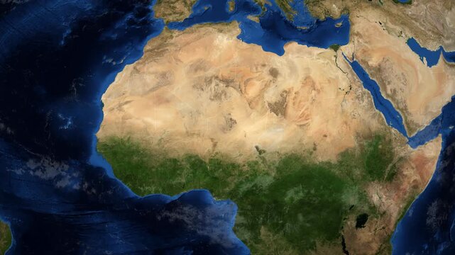 Cinematic 3D Earth Globe Orbital Zoom into Niger Borders