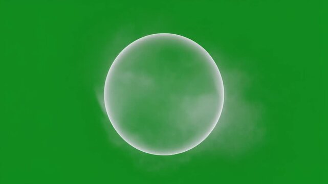 Gray Dust Flowing Around Invisible Transparent Sphere on Green Screen